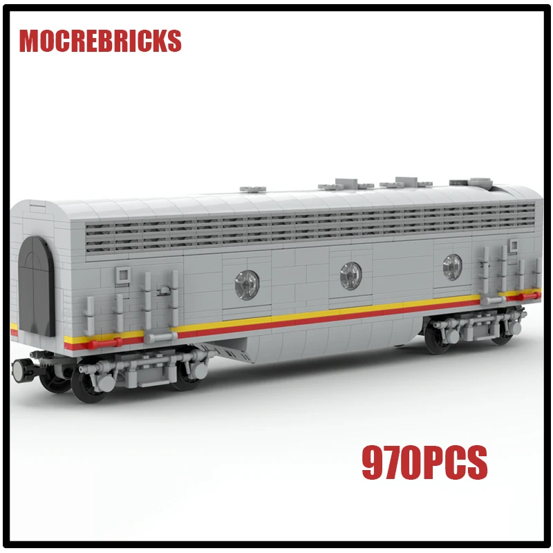 City Transport Train EMD F7 Diesel Locomotive MOC Building Blocks Carriage Technology Model Bricks Children's Collection Toys