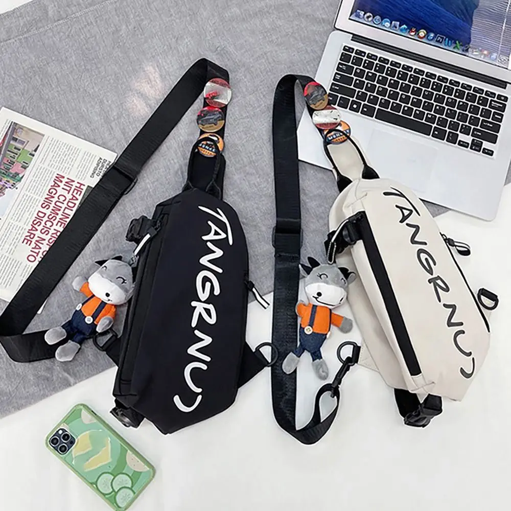 Multi Functional Waistpack Casual Letter Printed Oxford Fanny Pack Large Capacity Crossbody Bag Sports Outdoor