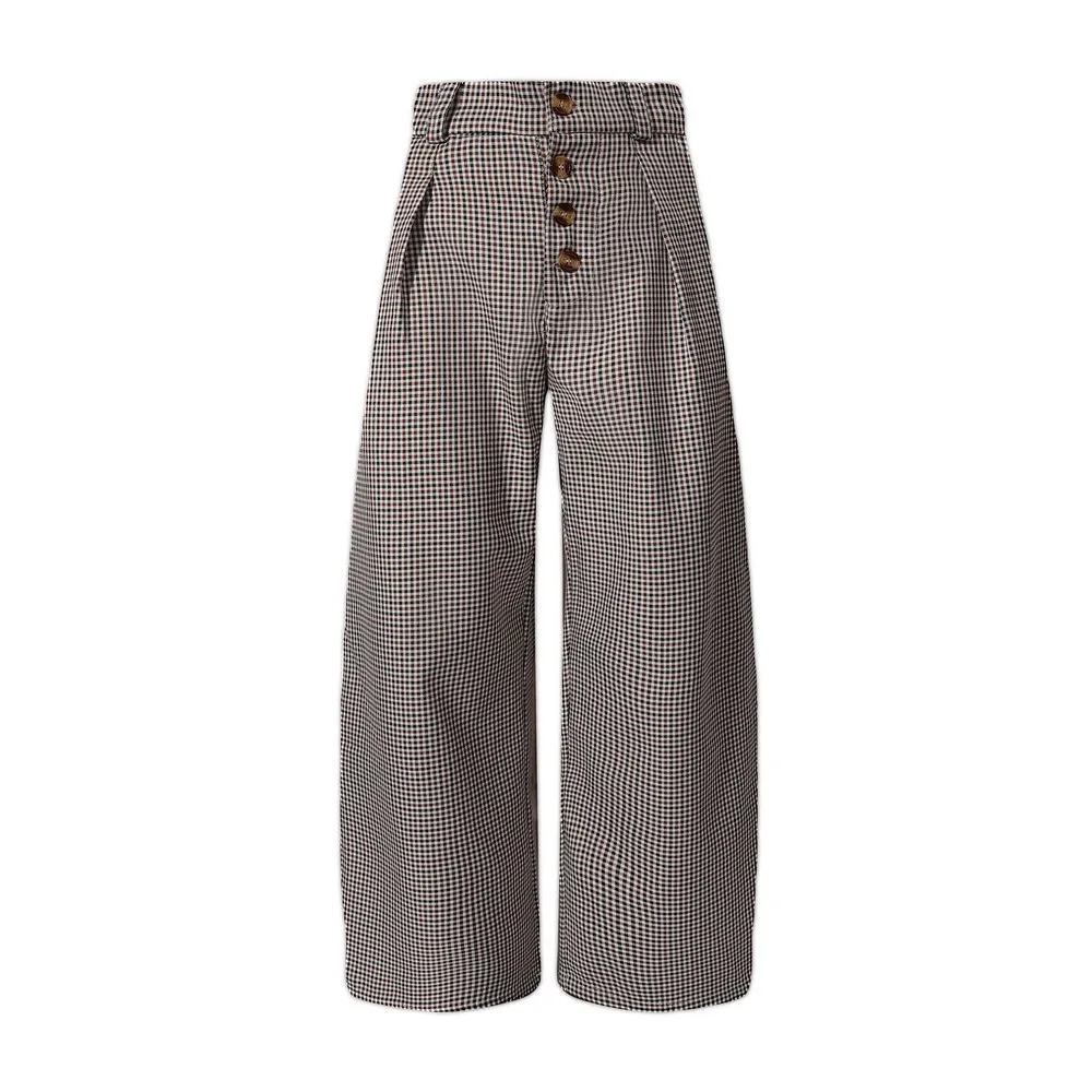 Buttons Elegant Office Striped Casual Wide Leg Suit Pants Trousers for Women Men  Winter Spring Trending