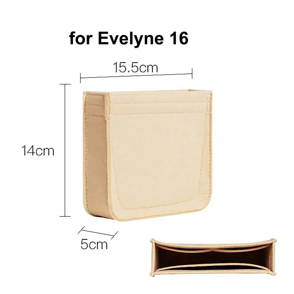 Multi-Pocket Bag Organizer for Evelyne 16/29/33 Inner Bag Storage Bag Felt Handbag Insert Bag Purse Liner Bag