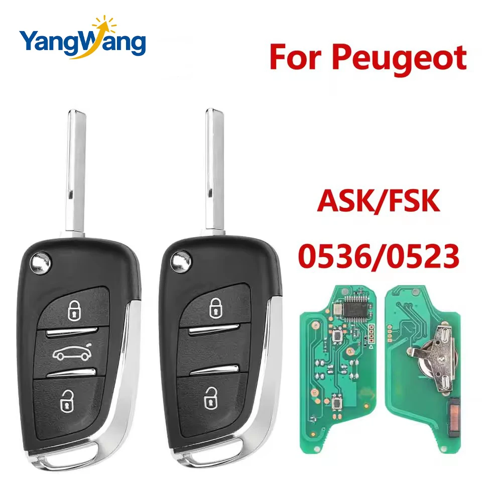 

Llave de coche remota con tapa modificada SilKY ASK/FSK 433Mhz ID46 para Peugeot 207 308 307 407 607 para Citroen C2 C3 C4 0523/