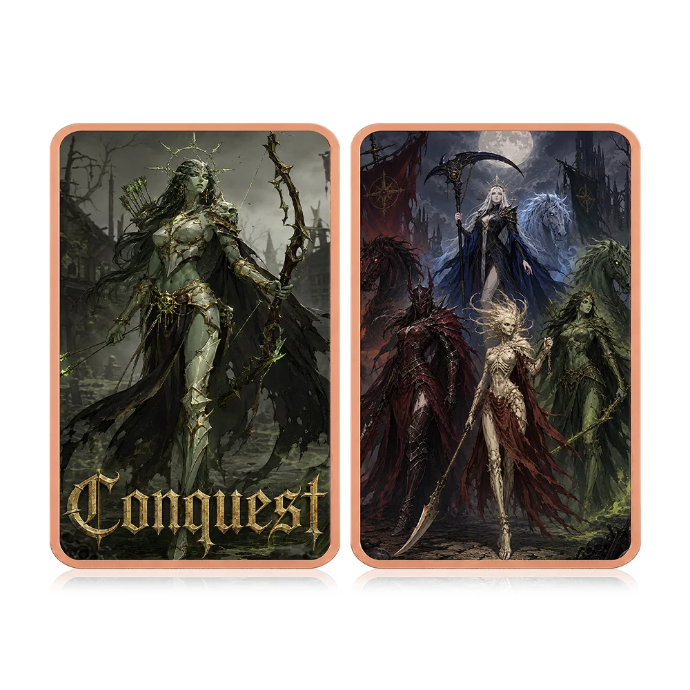 Conquest Undead Elf Archer 5 oz .999 Fine Copper Bar Gothic Bow Arrow Fantasy Copper Bar Gamer Desk Decor Dark Fantasy Fan Gift