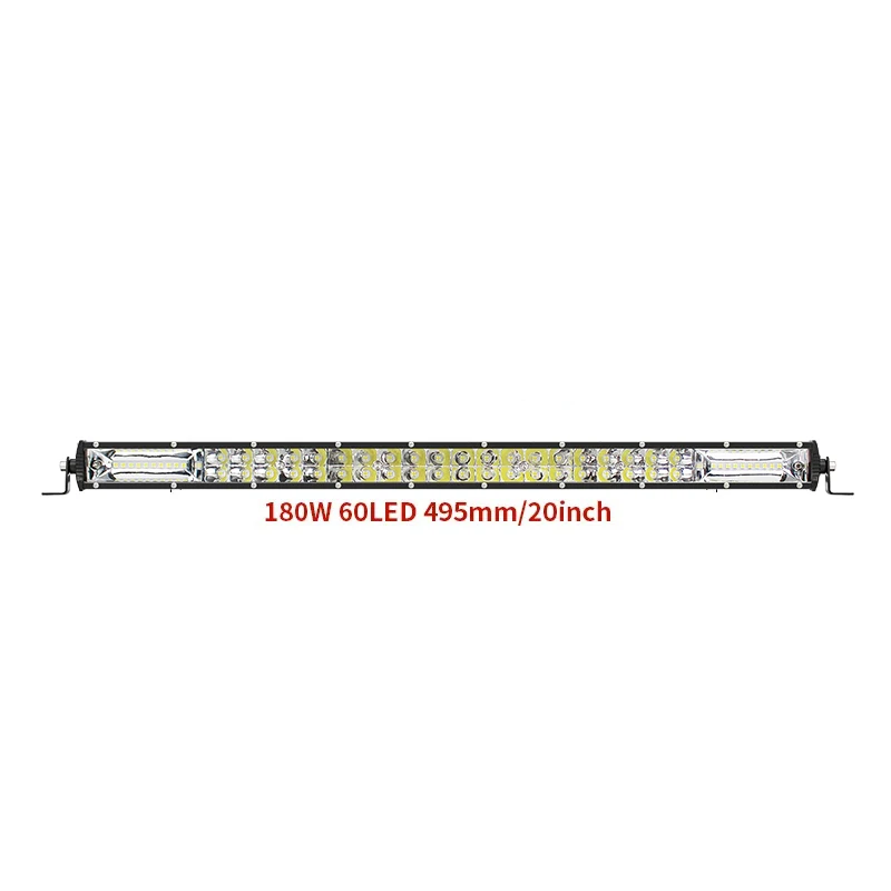 New 20 Inch 180W Car LED Slim Double Row Driving Fog Light Bar Highlight Spotlight IP67 Waterproof DC9-50V Universal Fitment HQS