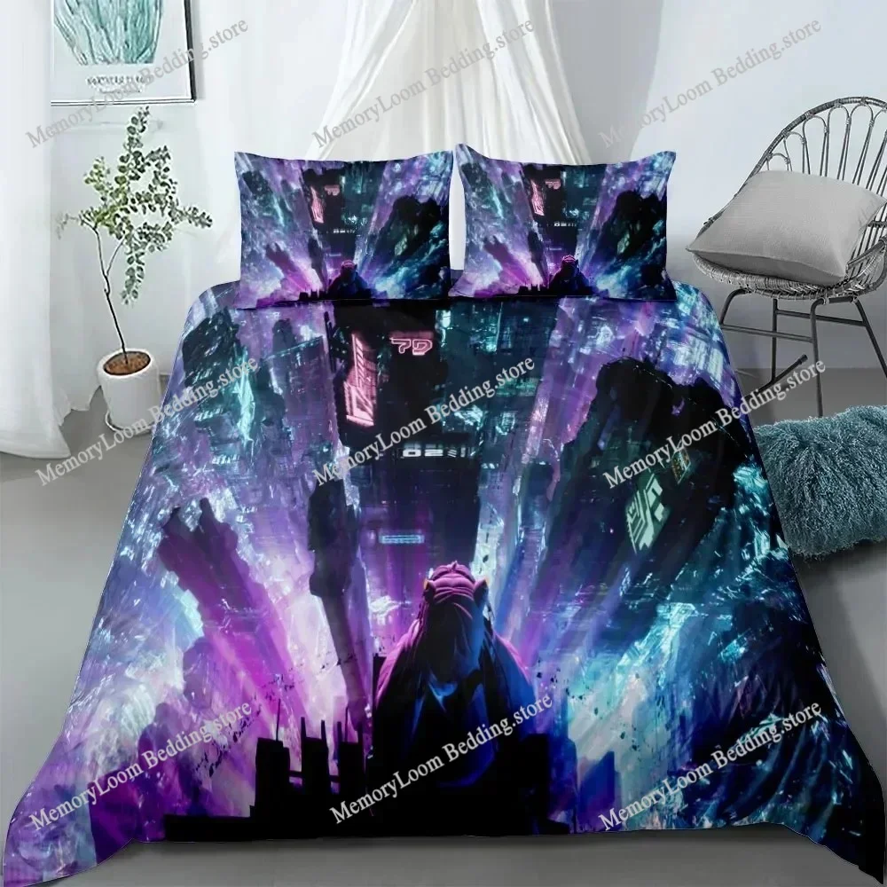3D Print Los Angels Neon Duvet Cover Set UK Single Double King US Twin Full Queen Bed Fashion Bedding Set