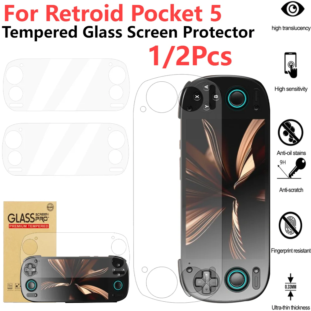 1-2 pièces pour Retroid Pocket 5 protecteur d'écran anti-rayures 9H Film de verre trempé Ultra-clair Film de protection d'écran Transparent