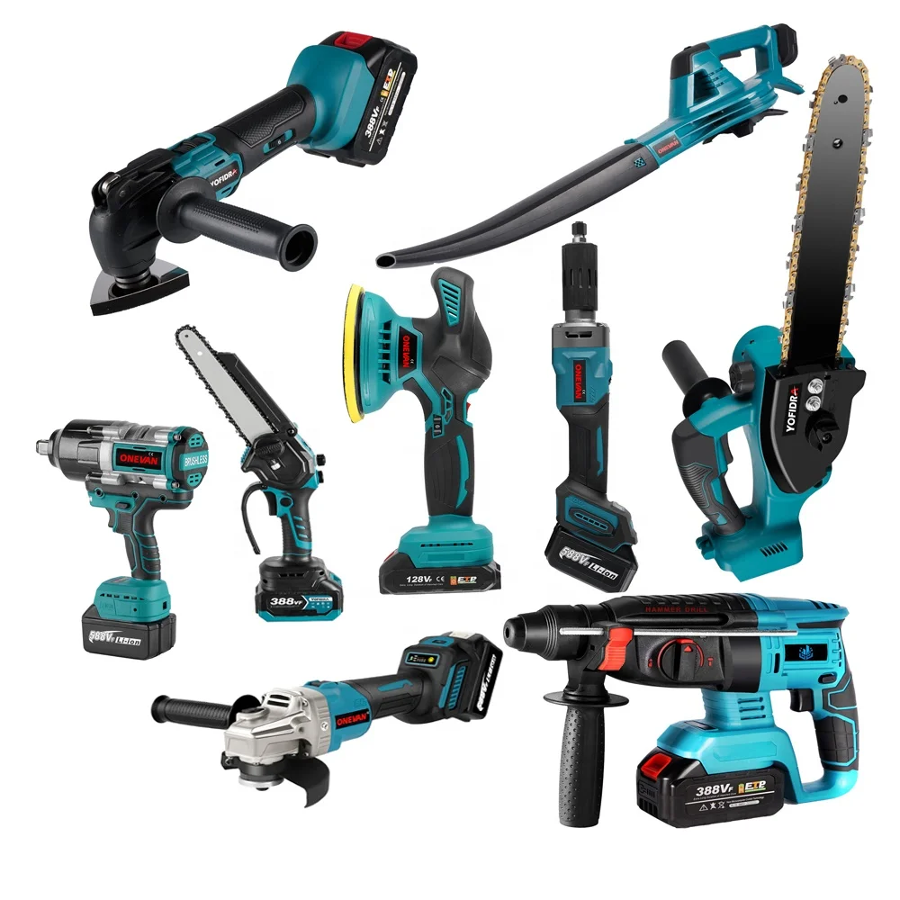 20V Cordless Brushless Lithium Battery Mini Drill Impact Drill Driver Rotary Hammer Drill DIY OEM Blue