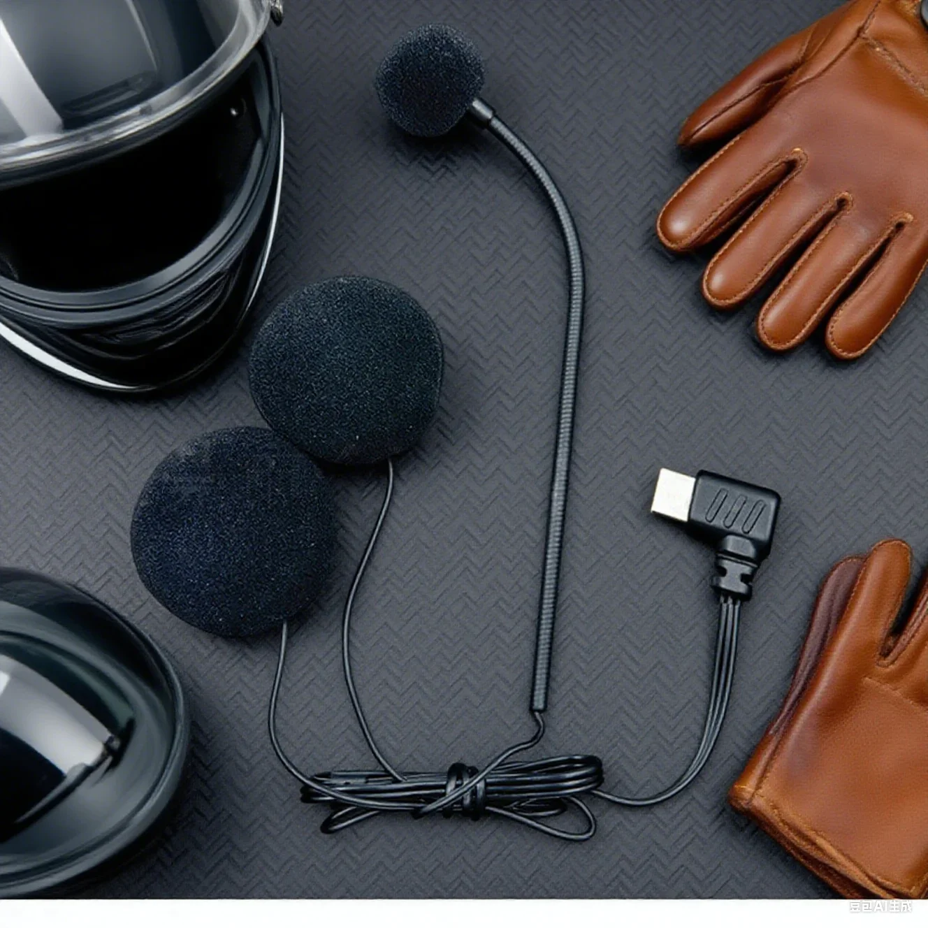 Motorcycle Half Covered Helmets Earpiece For Type C Microphone Speakers Sponge Cover Helmet Racing Headset Mic For Cycling
