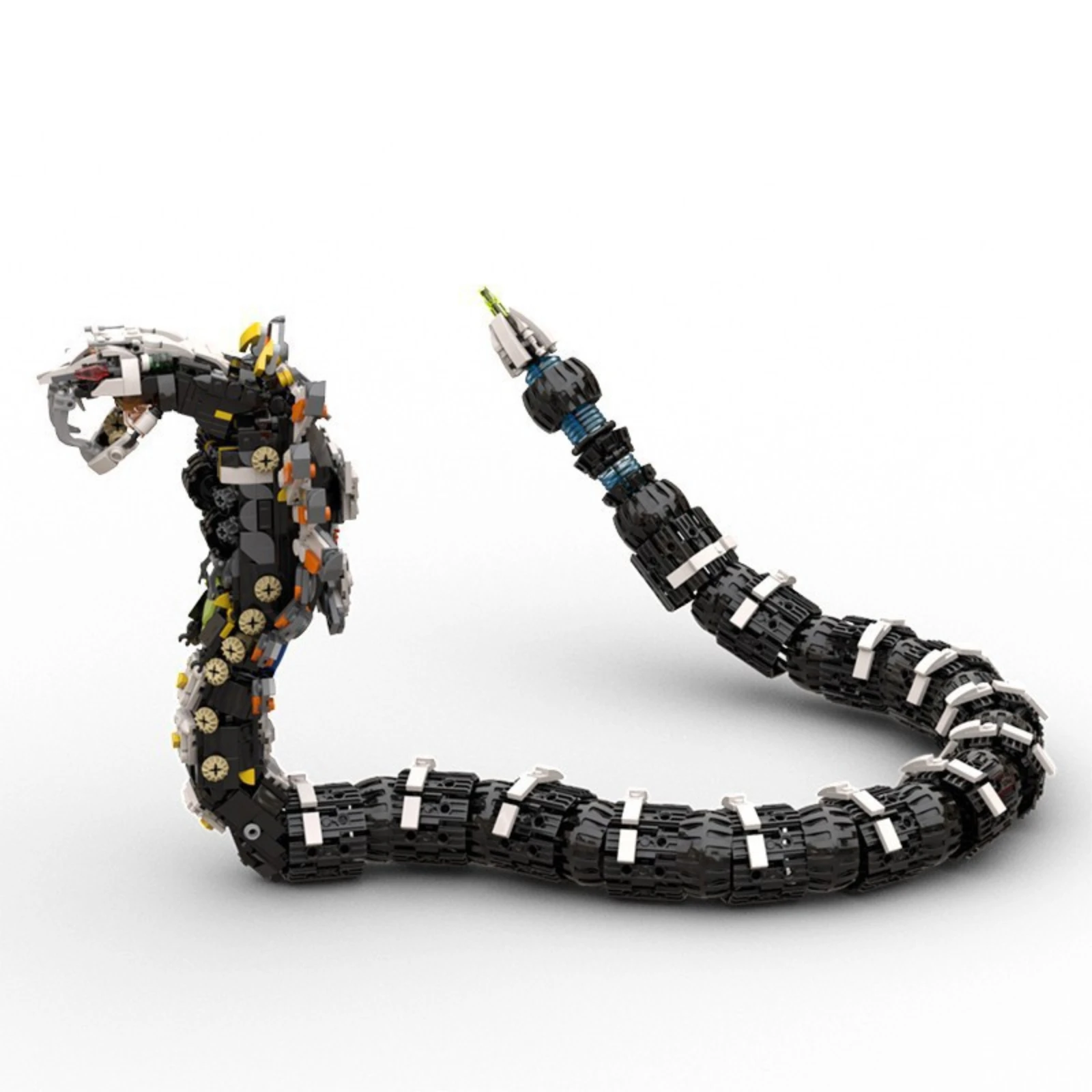 기계식 뱀 괴물 모델 1598PCS 소형 입자 조립 블록 로봇 뱀 건축 장난감 공상 과학 컬렉션 선물