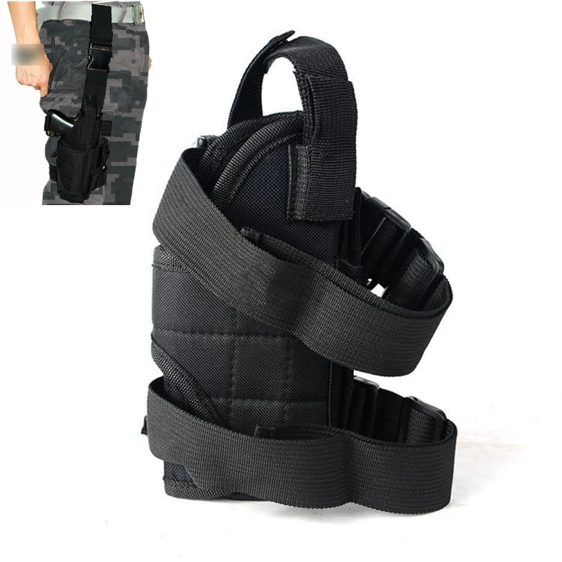 Right Hand Tactical Nylon Holster Hunting Airsoft Pistol Quick Drop Leg Holster Universal Gun Glock 17 M9 Gun Case