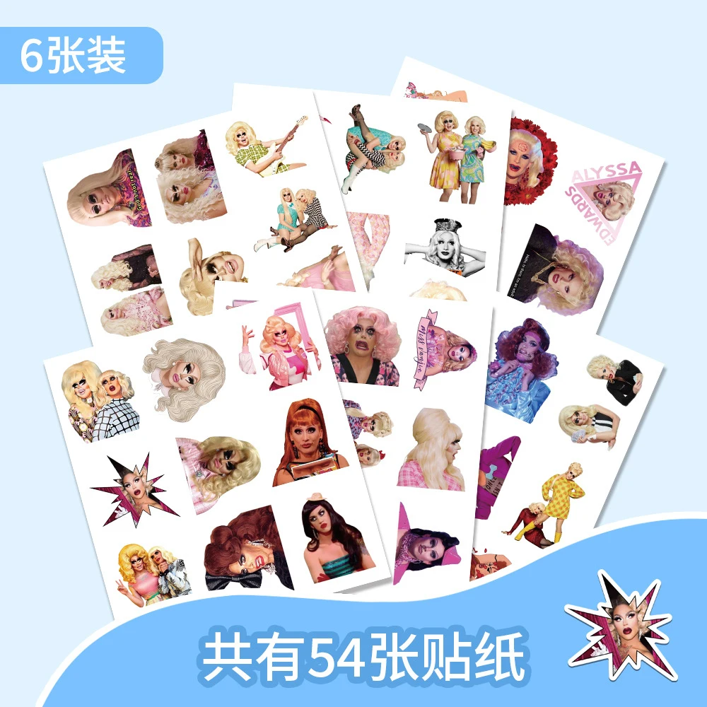 54PCS RuPauls Drag Race TV Show Aufkleber Auto Motorrad Reise Gepäck Gitarre Kühlschrank Laptop DIY Lustige Graffiti Aufkleber Geschenk – Detail 4