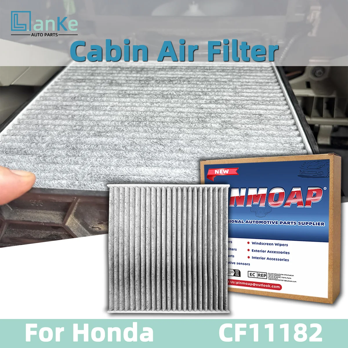 Filtro de Cabina Lanke para Aire Acondicionado de Auto, Repuesto Compatible con Honda Civic/Acura Mdx XC36080 CF11182