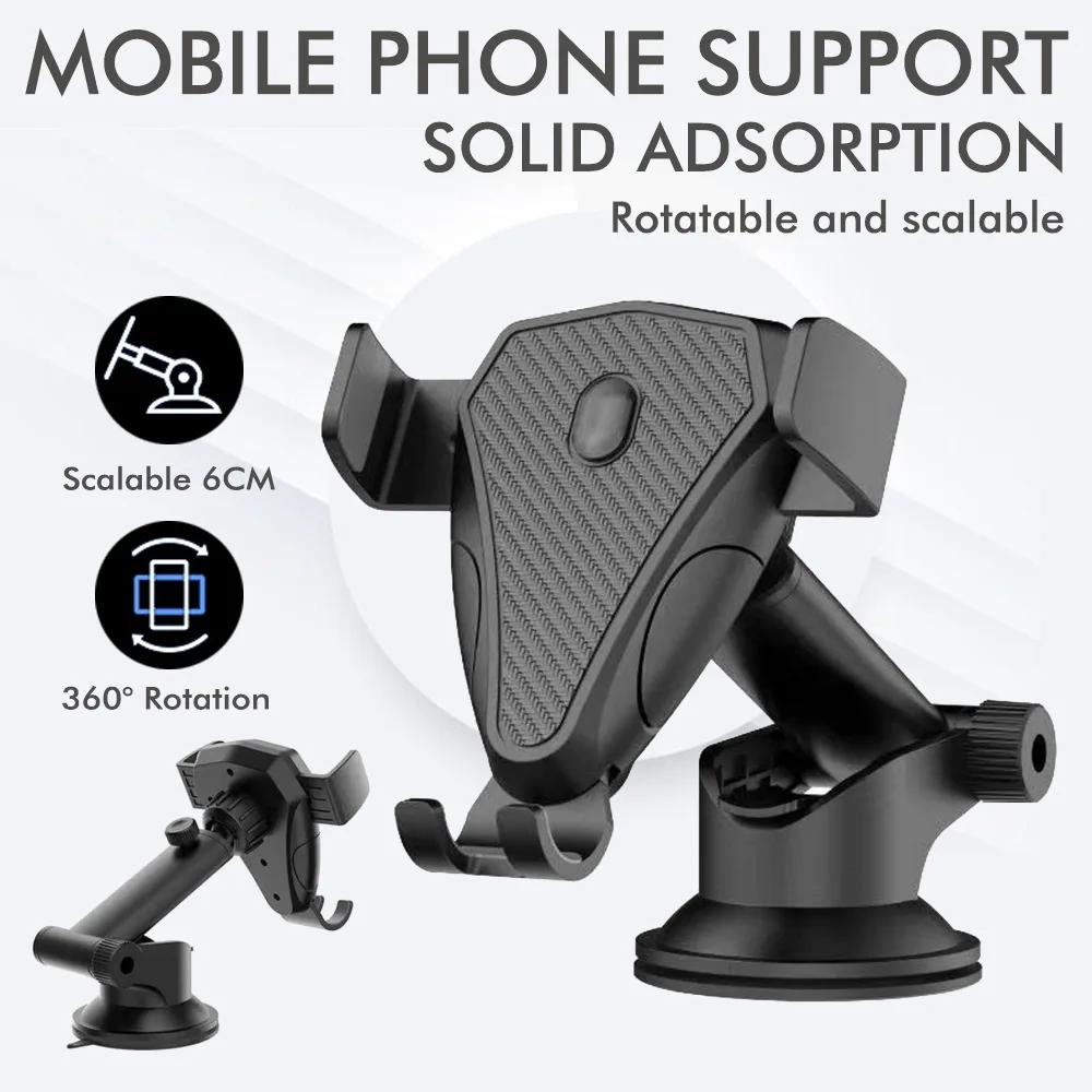 

Multi-function Non-Slip Rotatable Mobile Phone Stand Navigation Holder with Suction Cup Solid Base Scalable Stable Holder