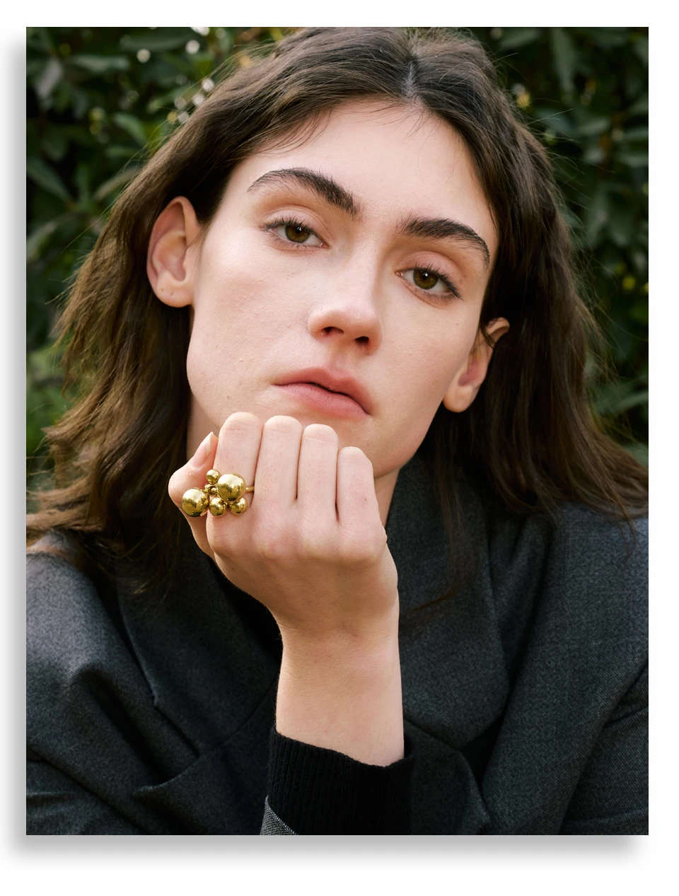 Yhpup # Edelstahl-Perlen, Kugel, handgefertigter Ring, rostfrei, 18 Karat PVD-beschichtet, personalisierter, trendiger Charm-Fingerschmuck 2025 – Detail 2