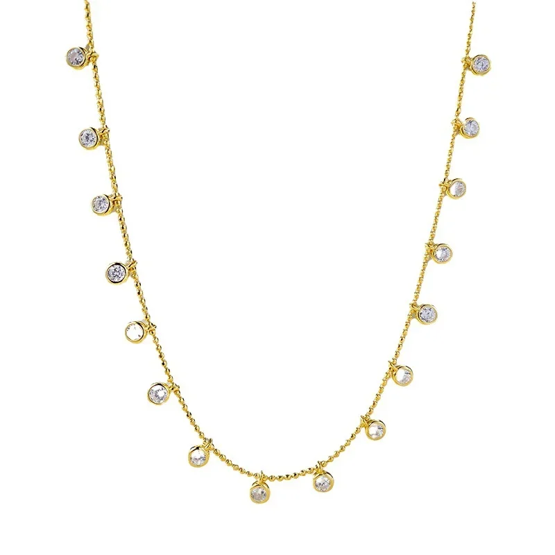 

Женское колье из серебра 925 пробы, с круглым сапфиром