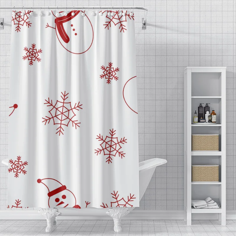 Home decoration shower curtains for bathroom waterproof curtain fabric Modern Nordic style Living Room Merry Christmas winter