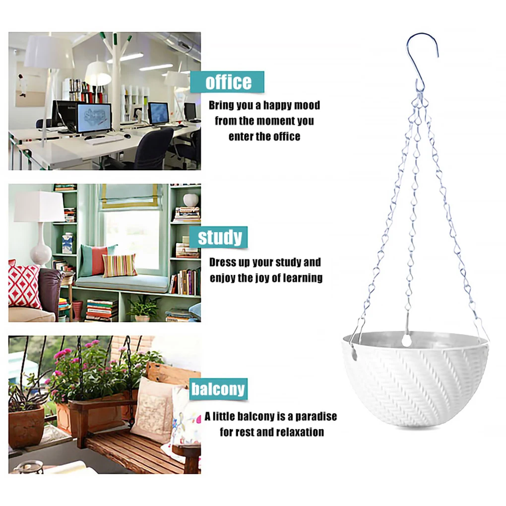 ตะกร้าแขวนกระถางต้นไม้กลางแจ้งขนาดเล็กสีม่วงอ่อน