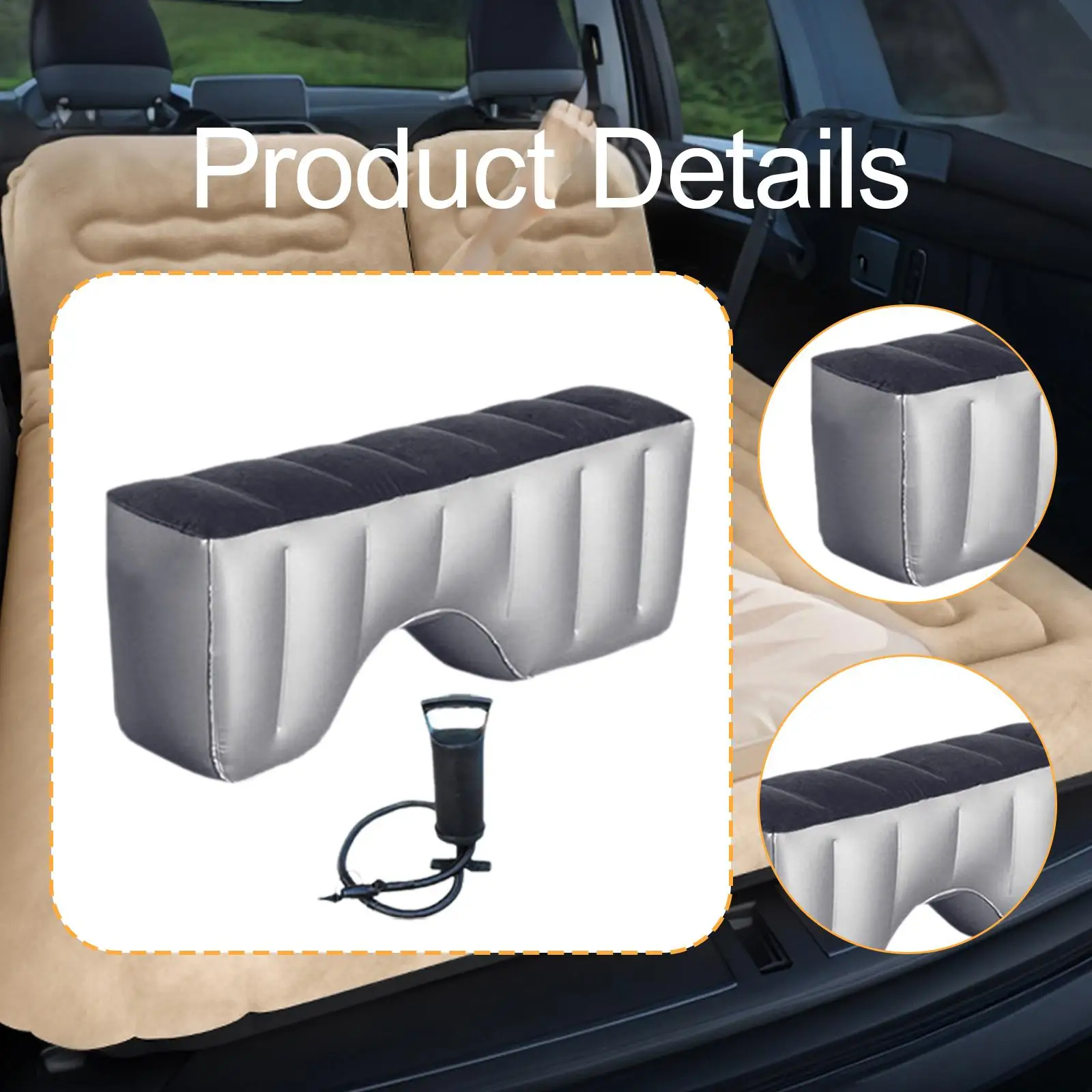 

Air Mattress Flocking Portable Car Camping Sleeping Gap Pad Back Seat Bed for SUV Road Trip