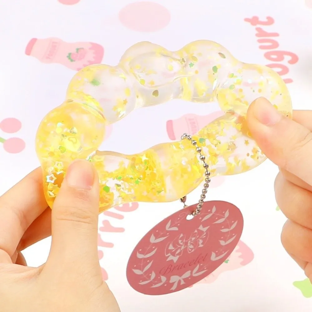 Party Favor Funny Maltose Slow Rebound Bracelet Sequin Donut Portable Stretchy Doughnut Squeeze Soft Pinch Bracelet Adults