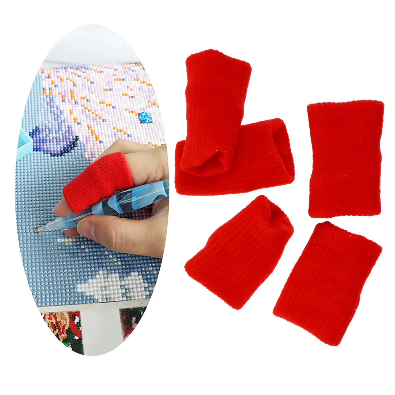 

10Pcs Premium Nylon Finger Guards for Drill Painting Beads Art Craft Hand Protection Separated Design Pain Relief Finger Sleeve