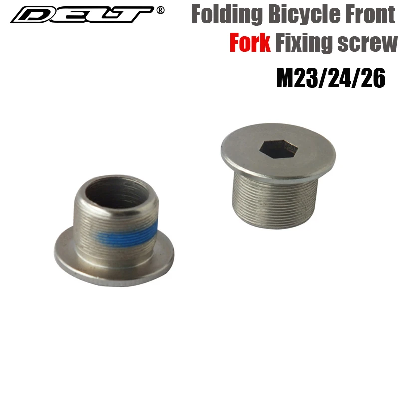 DELT 12-20 inch Folding Bike Bicycle Fork Tube Screw, M23/M24 M26 Bolt , Folding Stem Lock Stem Nut Parts