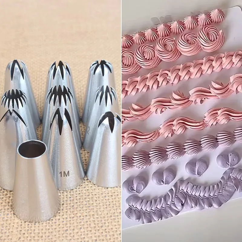 10pcs Piping Nozzles Set,Stainless Steel Icing Nozzles, Cream Cake Piping Tips For Dessert Biscuit Cup Cake, Kitchen Accessories image 5