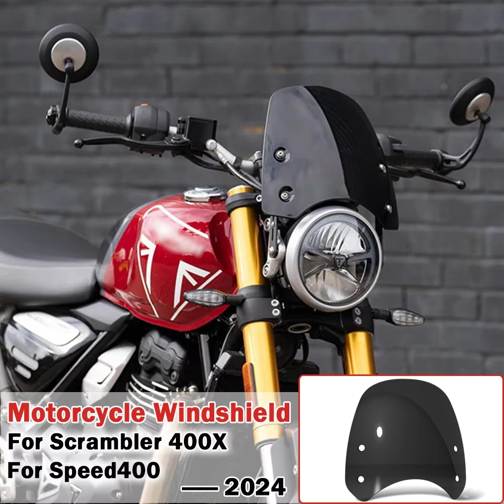 For Scrambler 400X 2024 2025 Speed 400 2024 2025 Windscreen Motorcycle Windshield Wind Deflectors Visor Screen Headlight Fairing