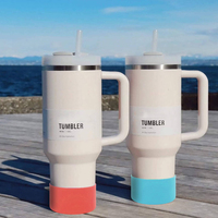 40oz Tumbler with Handle Lid Straw Stainless Steel Vacuum Insulated Travel Coffee Mug Thermos Cup Silicone Boot for stanleys