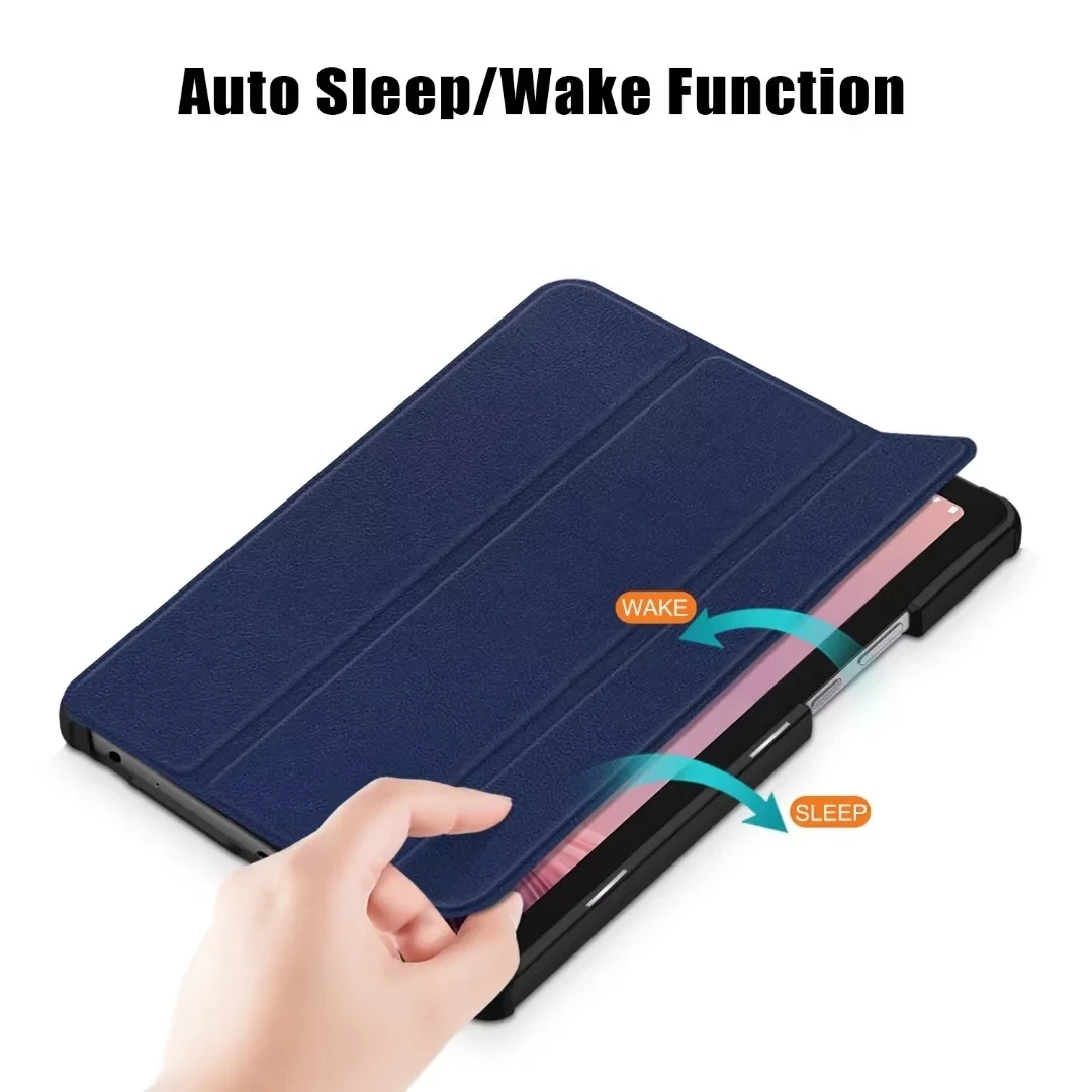 Solid Funda For Lenovo Tab M9 Case 9.0 inch 2023 TB310FU TB310XC Magnetic Tri-Fold Stand Hard Back Cover PU Leather Tablet Coque