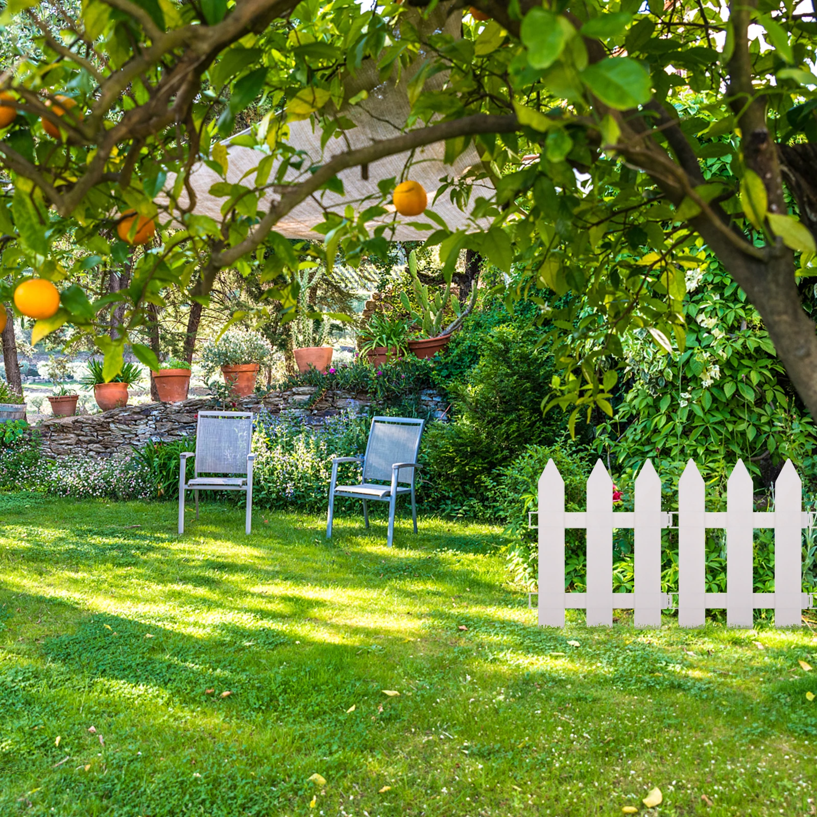 

2 шт., белый пластиковый забор, защитная ограждение для газона, окантовка для патио, декоративное ограждение, рамка для уличного газона для украшения сада, сада