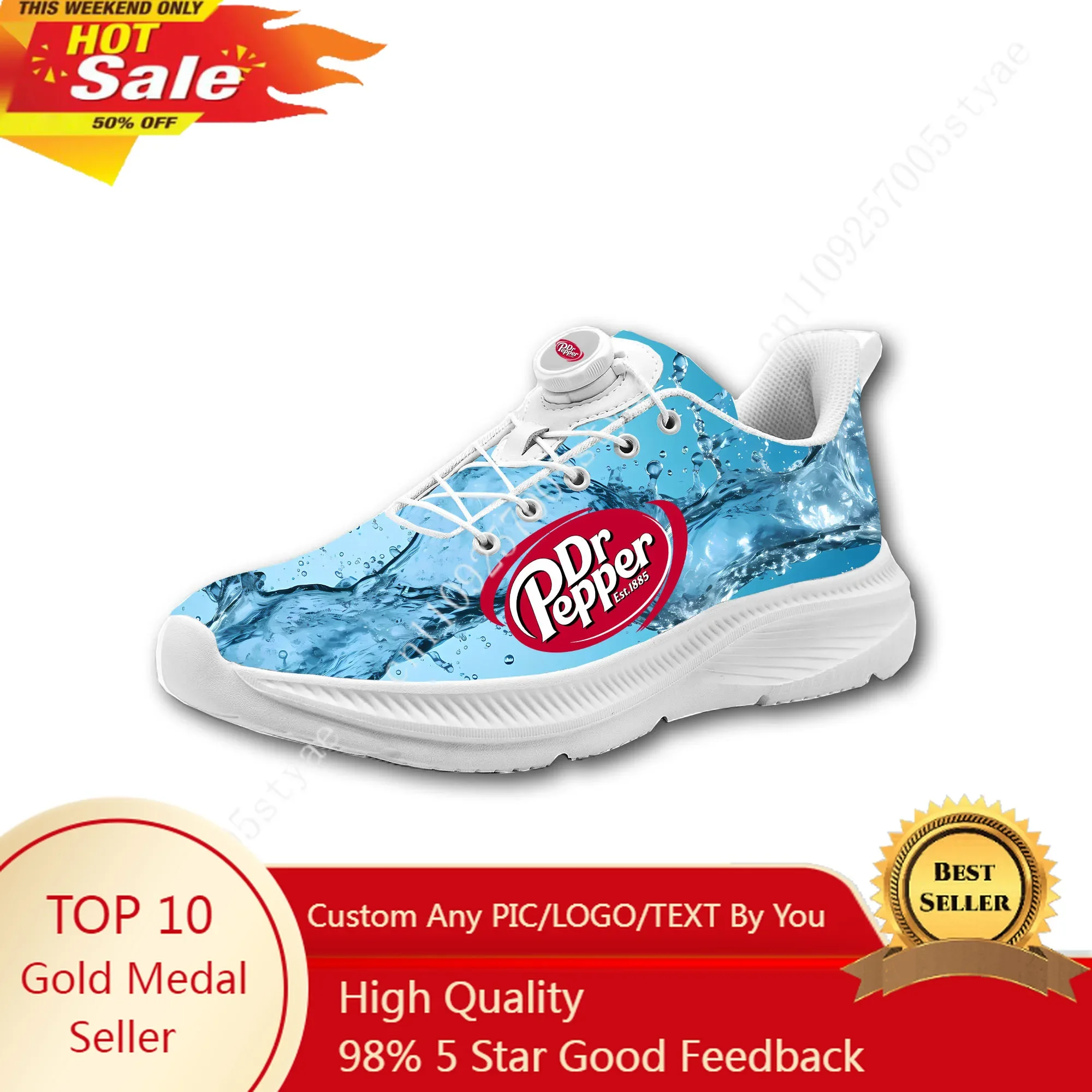 

D-DR Mens Womens P-Pepper Casual Hiking Shoes Laceless Rotating Button Sports Shoes lightweight Custom Sneaker