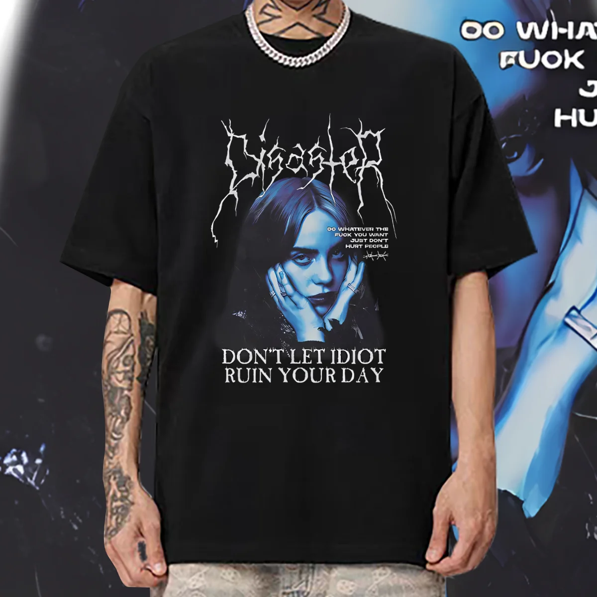 

Plus Size T-Shirt Oversized Loose Vintage Hip Hop Rap Style Tshirt Short Sleeve T Shirt Streetwear