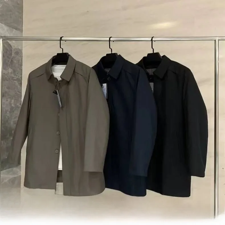 

Luxury Series Men's Busin Casual Wool Filled Detachable Autumn Windbreaker Coat Stand Fit Polyester Fiber Long S...