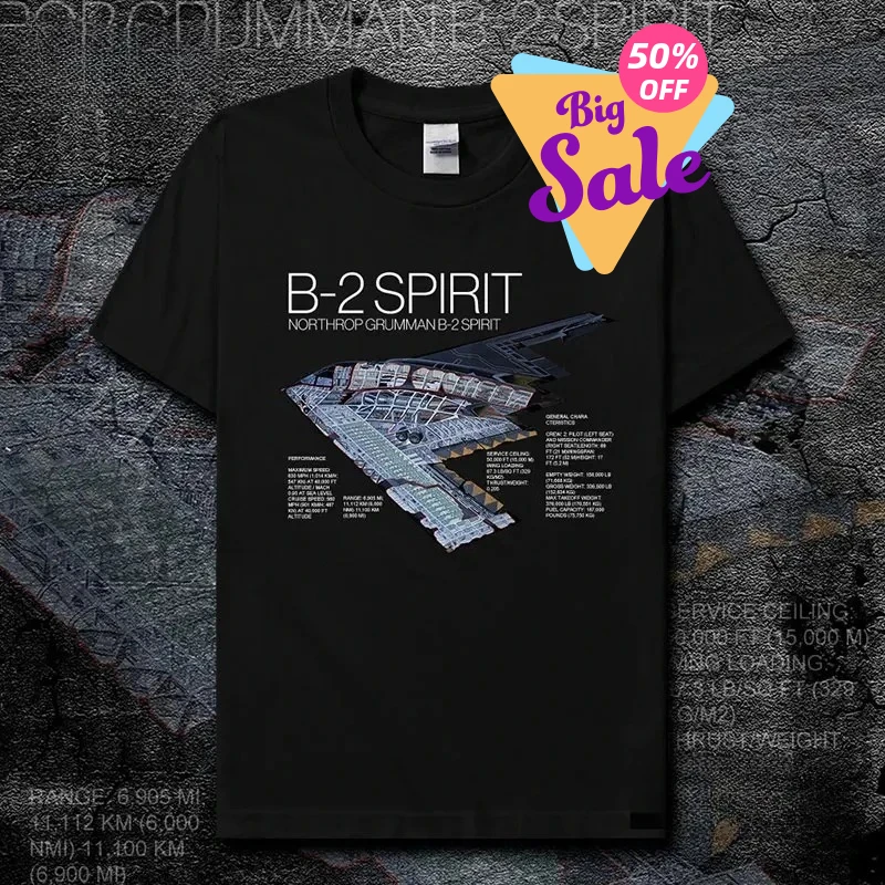 US Air Force B2 Spirit Stealth Bomber T-Shirt Cotton O-Neck Short Sleeve Men's T Shirt New Size S-3XL