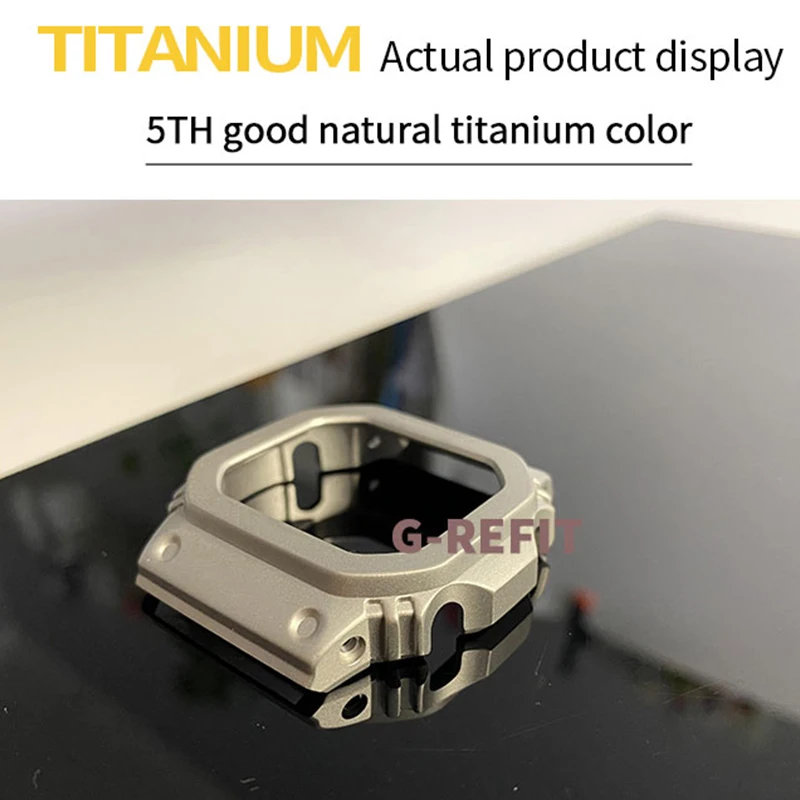 G-Refit V6.0 Titanium alloy DW5600 G5600E GWM5610 GW-B5600 Watchbands Bezel Strap Set Watchband Metal Case black band With Tools