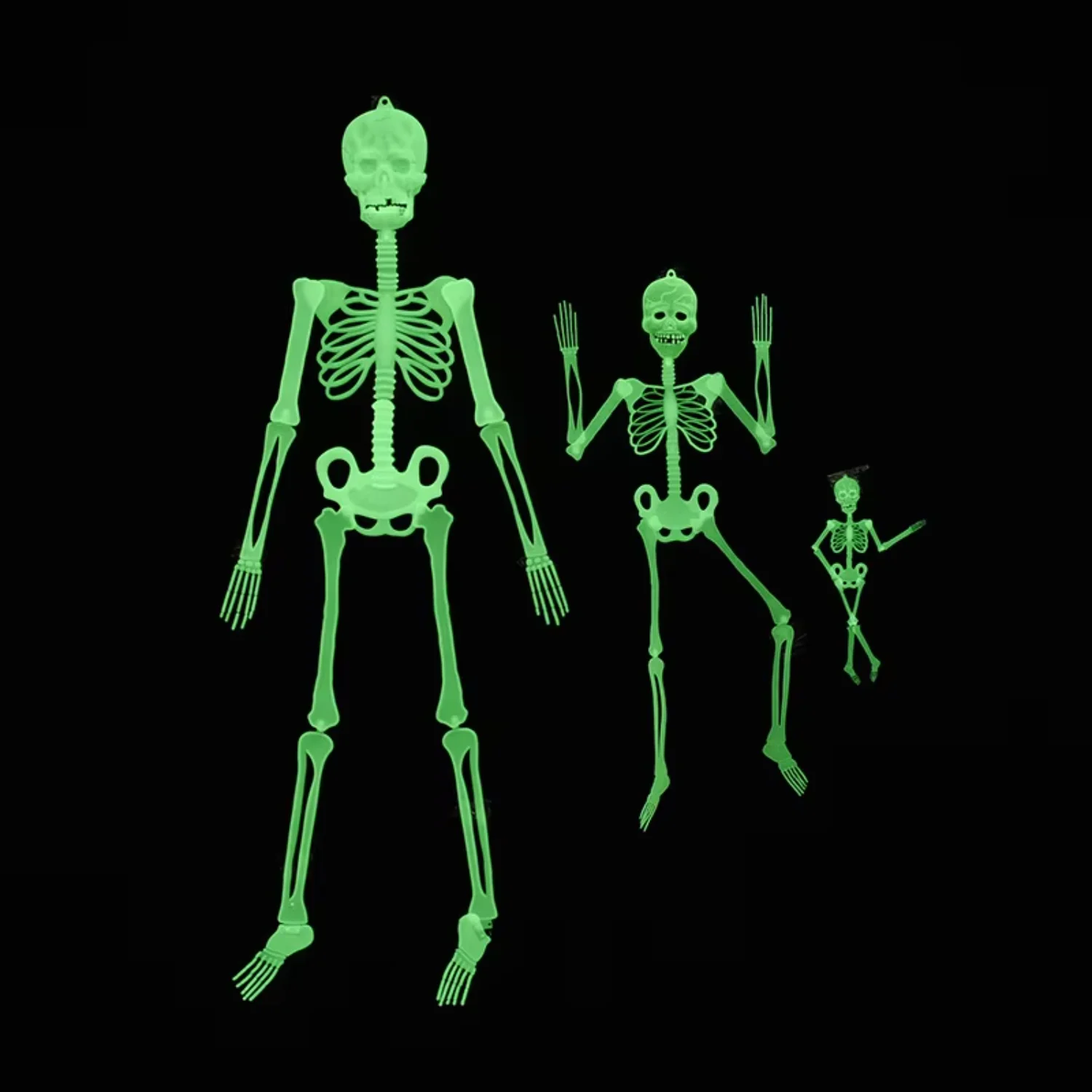 90 cm Realistic Full Body Movable Skeleton Glow in The Dark Halloween Garden Yard Decor Halloween Hanging Luminous Skeleton