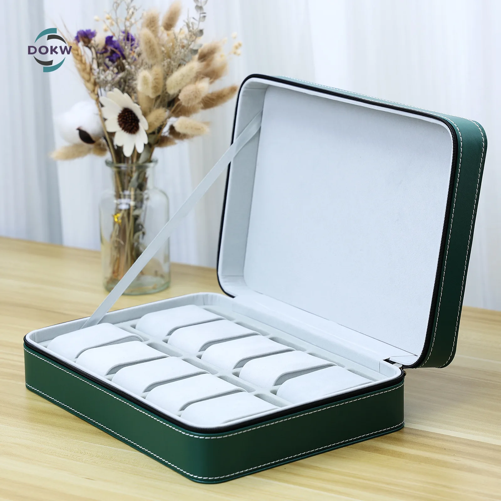 지퍼가 달린 휴대용 시계 보관함, 클래식 스타일 정리함, 다기능 시계 디스플레이 박스, 6/10/12 Girds, 2024 신제품