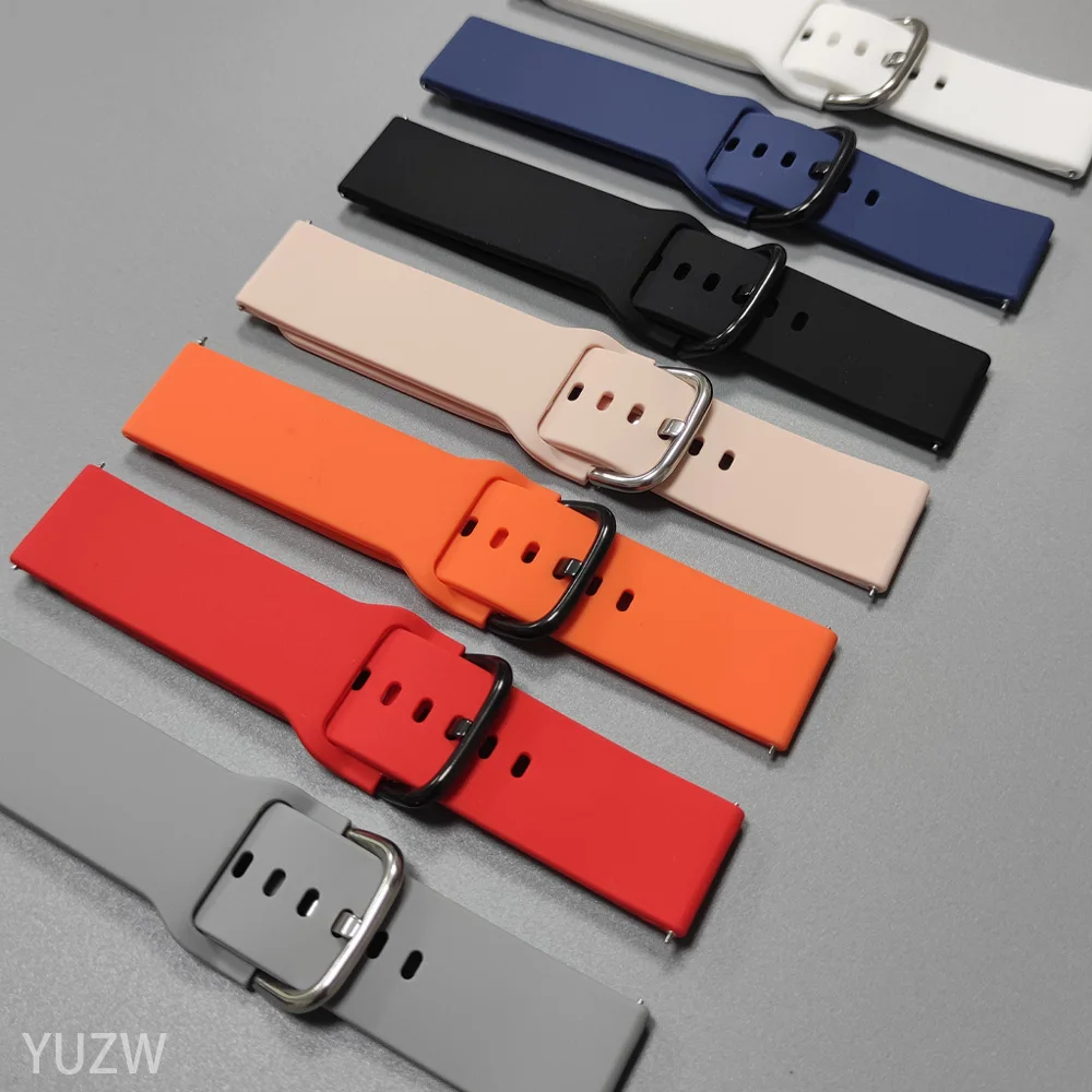 20 22mm Silicone Watch Strap For Haylou Solar 5/Ultra/Lite Band Watch 4 4S 2 Pro (LS02 Pro)/S6 R8 S8/RS4 Plus Bracelet Wristband