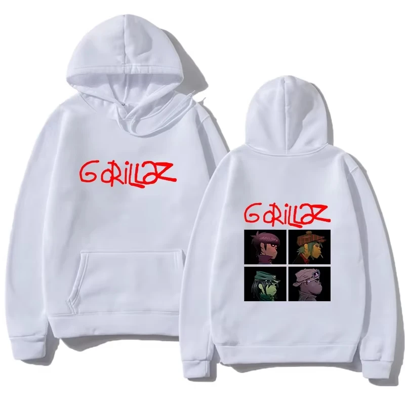 2025 Spring Rock Print Hoodies Music Band Gorillazs Punk 90s Casual Fashion Sports Shirts New Men Plus Size Pullover Unisex