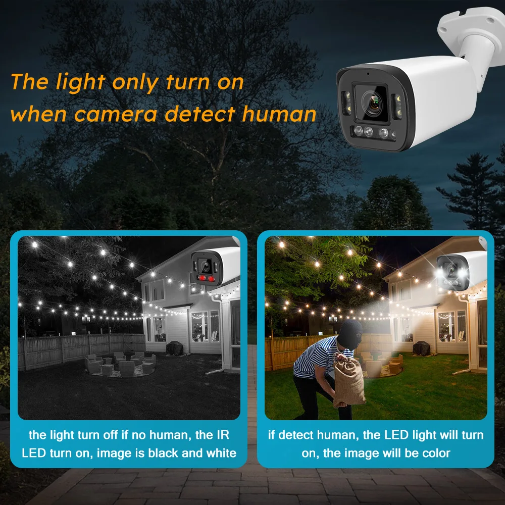 Hikvision Compatible 5MP 8MP Outdoor IP Camera Full ColorVu IR Smart Dual Light Surveillance Video Security Protection 5X Zoom