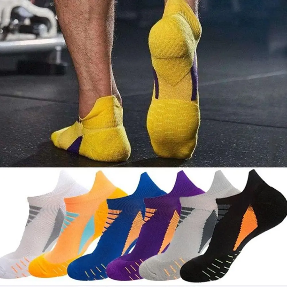 1 Pair Breathable Sports Running Socks Low-Top Ankle Performance Soccer Socks Comfortable Cushioning Anti-slip Football Socks