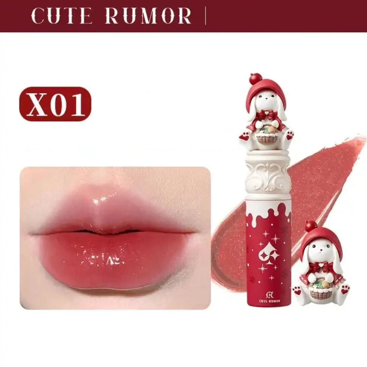 

CUTE RUMOR Lip Mud Christmas Little Red Riding Hood Rabbit Lipstick Velvet Mist Matte Fine Sparkling Shimmer Lipgloss