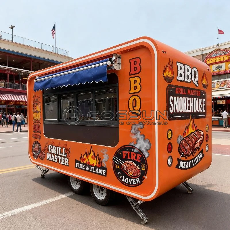 COGSUN New Model Fully Equipped Food Truck Trailer Full Kitchen Mobile Pizza Wings Fries Taco BBQ Ice Cream Coffee Bar
