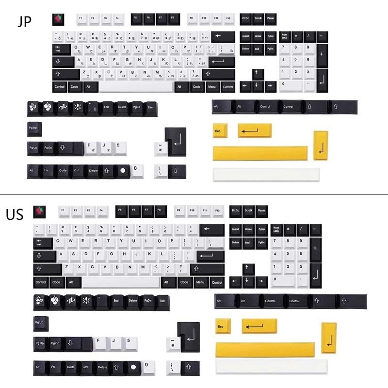 143 Keys PBT Keycap DYE-SUB Cherry Japan Black White Keycaps