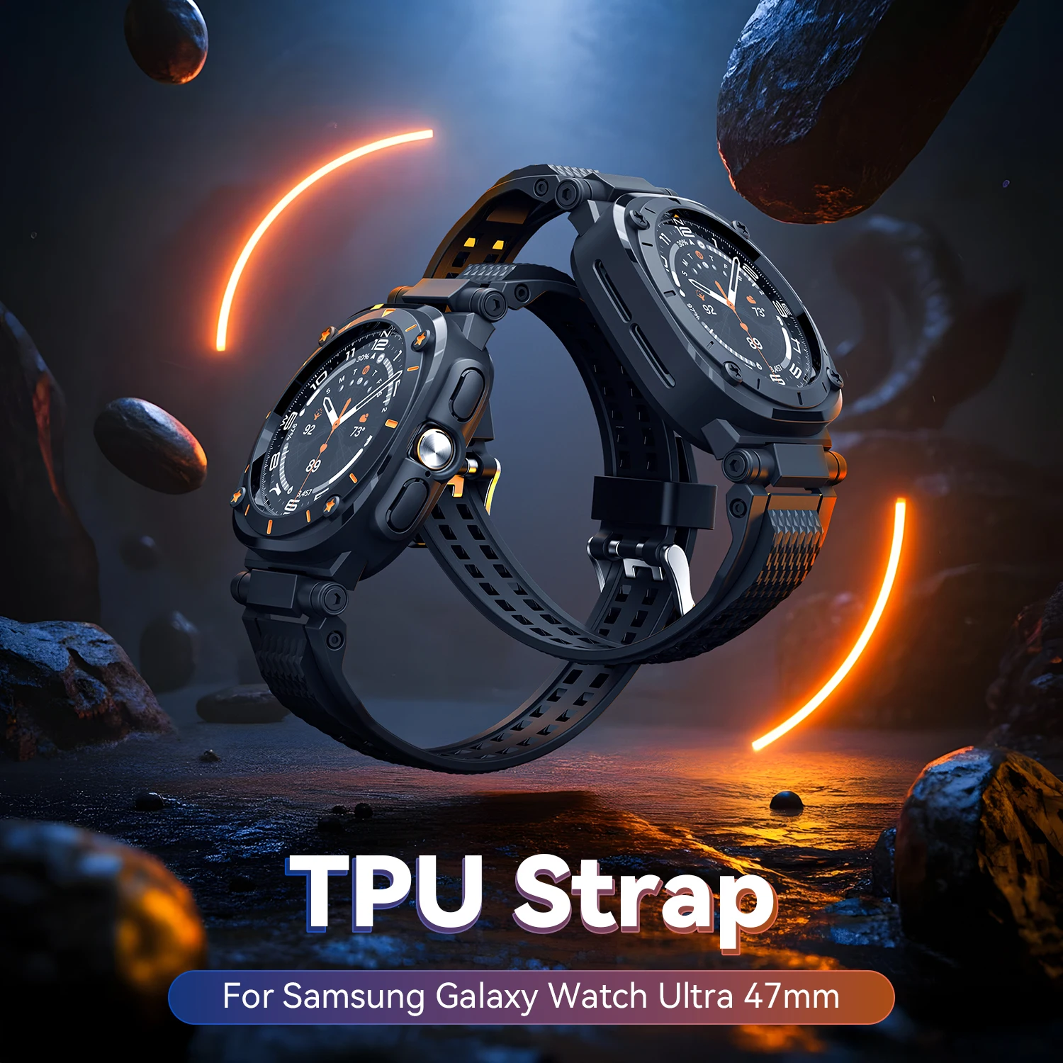 One-Piece Case For Samsung Galaxy Watch Ultra TPU Band 1-Piece Seamless Comfortable Durable Replacement Strap Fast Installation