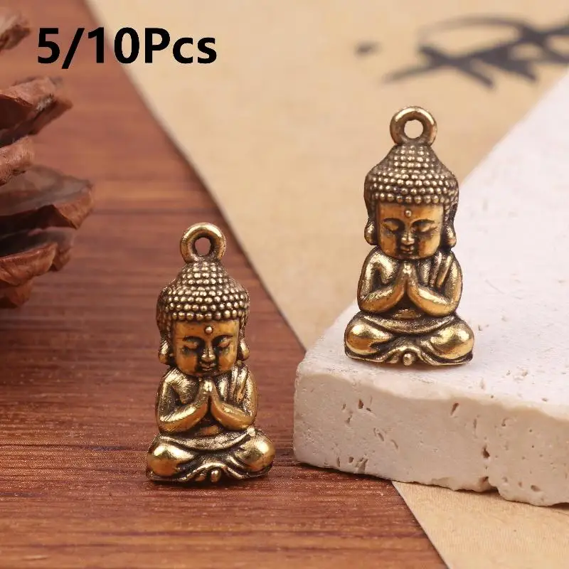 5/10Pcs Miniature Shakyamuni Figurine Pendant Retro Small Crafts Ornaments Desktop Decoration DIY Keychain Charms Accessories