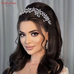 YouLaPan Pearl Wedding Headband with Combs Woman Hair Clip Bride Tiara Headpiece Rhinestone Bridal Headwear Accessories HP128