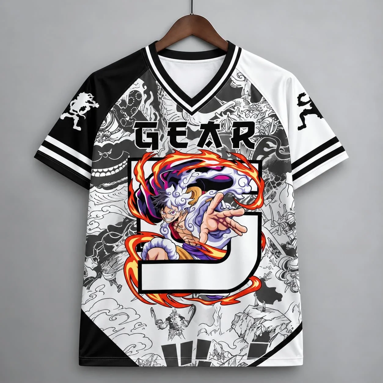 OnePiece Anime Collection Jersey Strohhut Crew Charakter Mesh Atmungsaktives Sport-Freizeit-T-Shirt für Erwachsene/Kinder Familien-Set – Detail 12