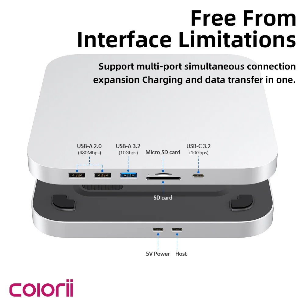 Imagem -05 - Hub Usb tipo c com Gabinete de Disco Rígido Docking Station Suporta Nvme Sata M.2 Ssd Case 4k 10gbps Dados m1 m2 para Mac Mini