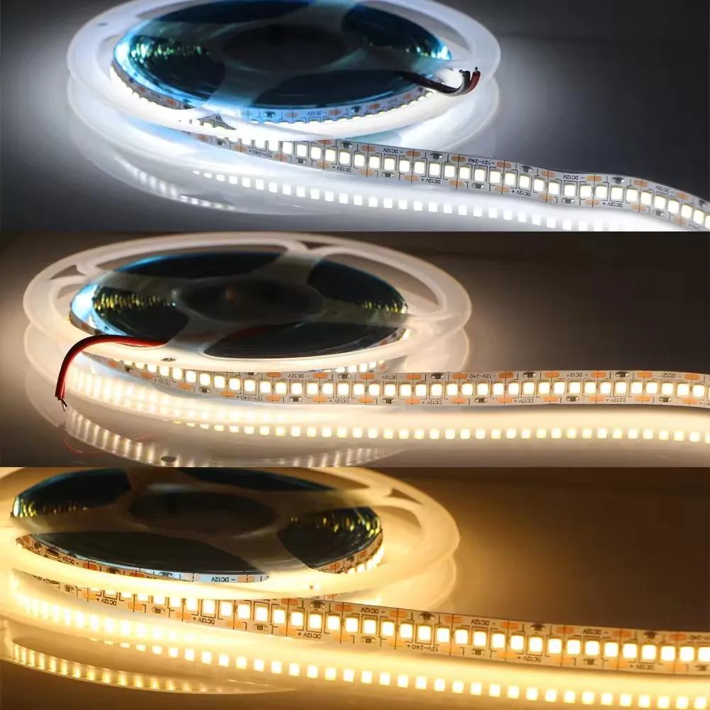 Imagem -04 - Super Bright Led Strip Fita Fita Flexível Macia 480leds m 30 w m 240 Leds 15 w m 3000k 4000k 4500k 6500k 12v 24v 10 Milímetros 15 Milímetros 5m