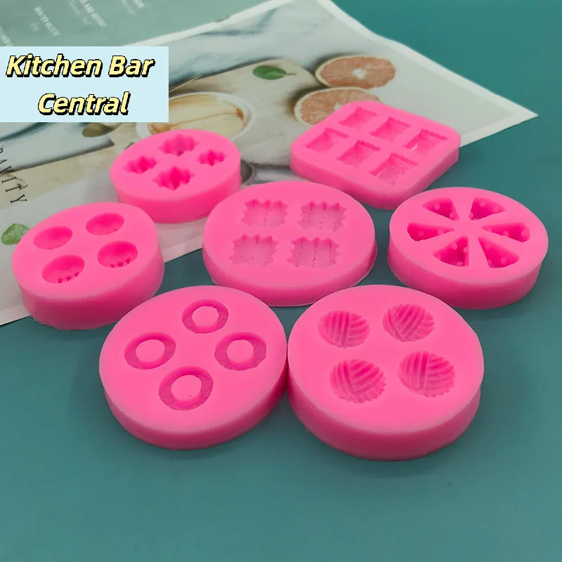 【1Pc Food Shape Molds Waffles Cookie Cheese Chocolate Chip Donuts Cake Decor Tools Soft Silicone Creative Fondant Mold】